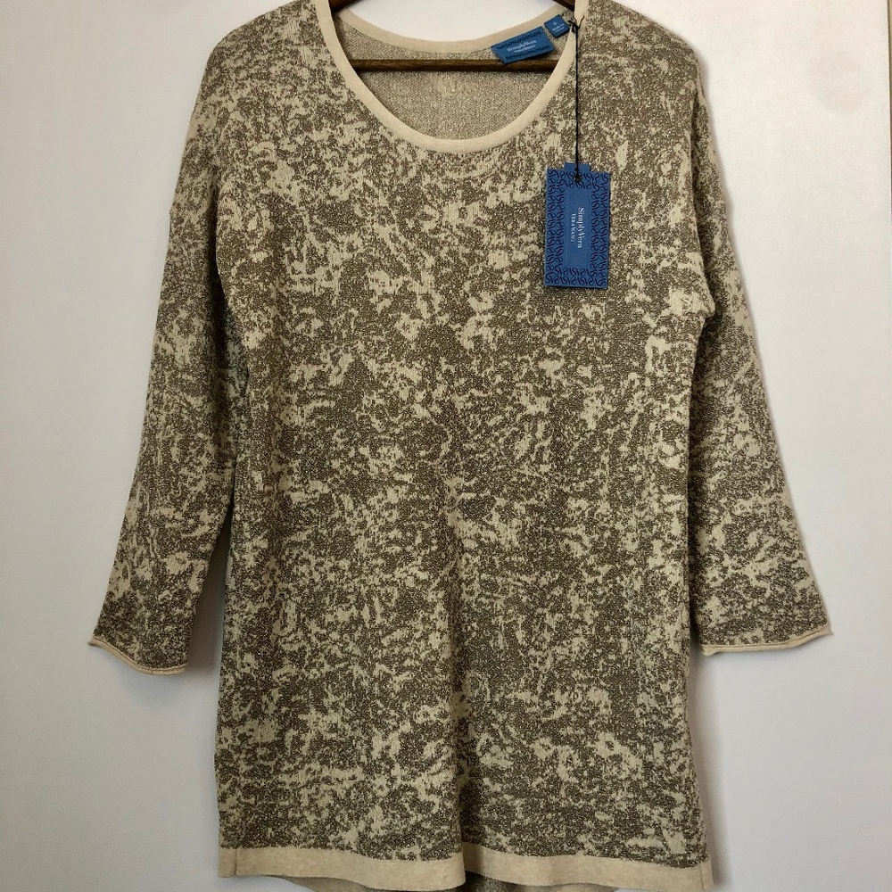 Simply Vera Vera Wang Gold Tunic NWT Small